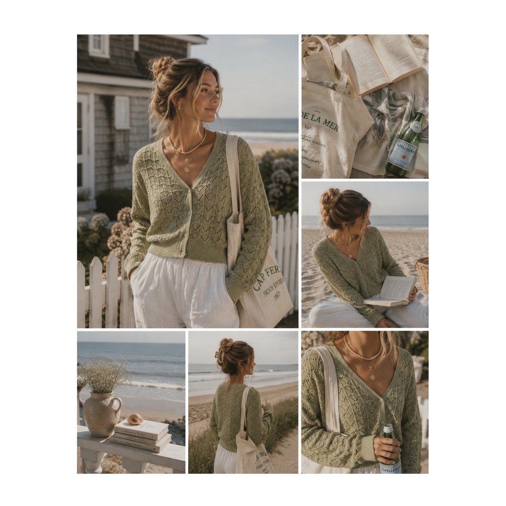 Rhythm Boho Knit Cardigan Earthy Minimalist Coastal Chic Sweater